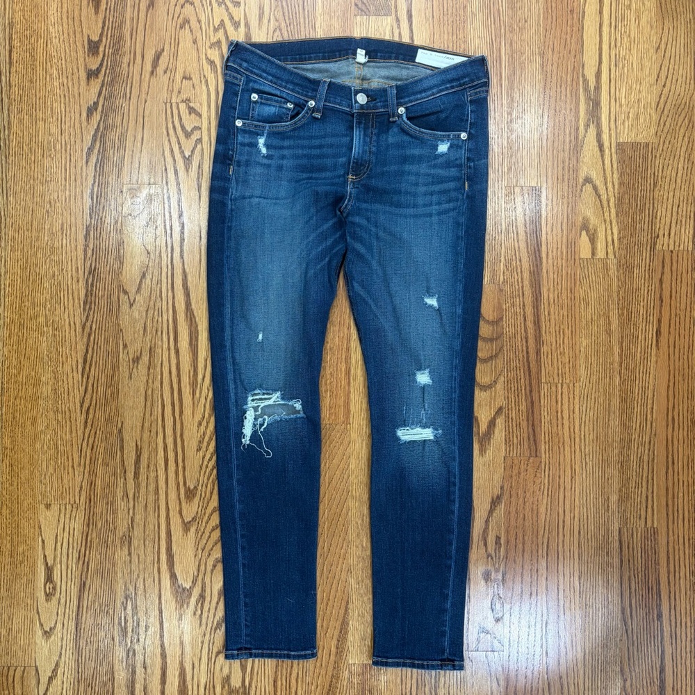 rag & bone Capri Skinny Low Rise Dark Wash Stretchy Jeans